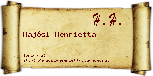 Hajósi Henrietta névjegykártya