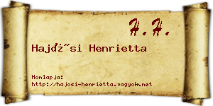 Hajósi Henrietta névjegykártya